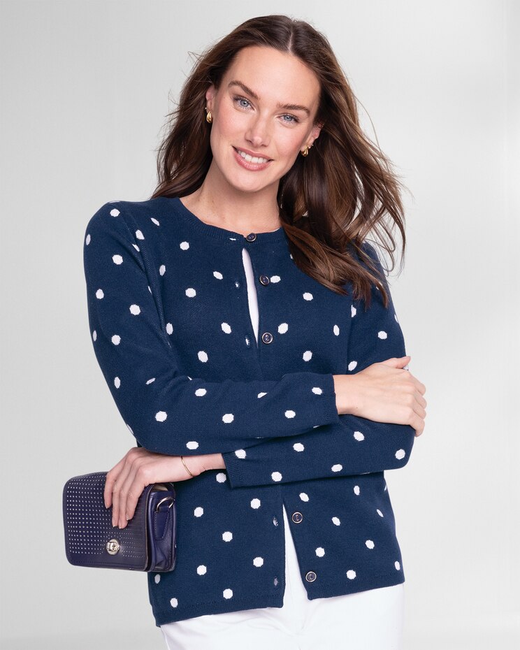 Polka-Dot Cotton Cardigan image number 1