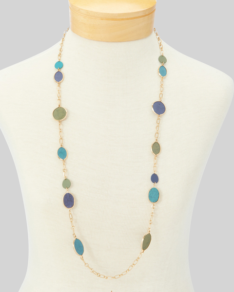 Long Mixed-Stone Necklace