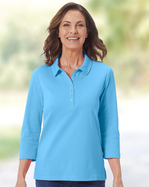 Essential Cotton 3/4 Sleeve Polo