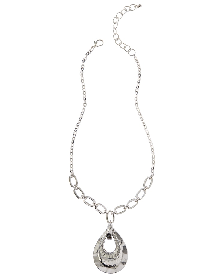 Hammered Hoops Necklace image number 1