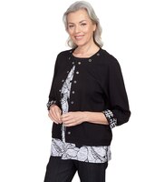Alfred Dunner® World Traveler Ponte Jacket With Animal Trim thumbnail number 3