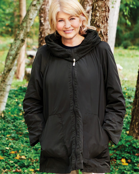 Martha Stewart Hooded A-Line Raincoat