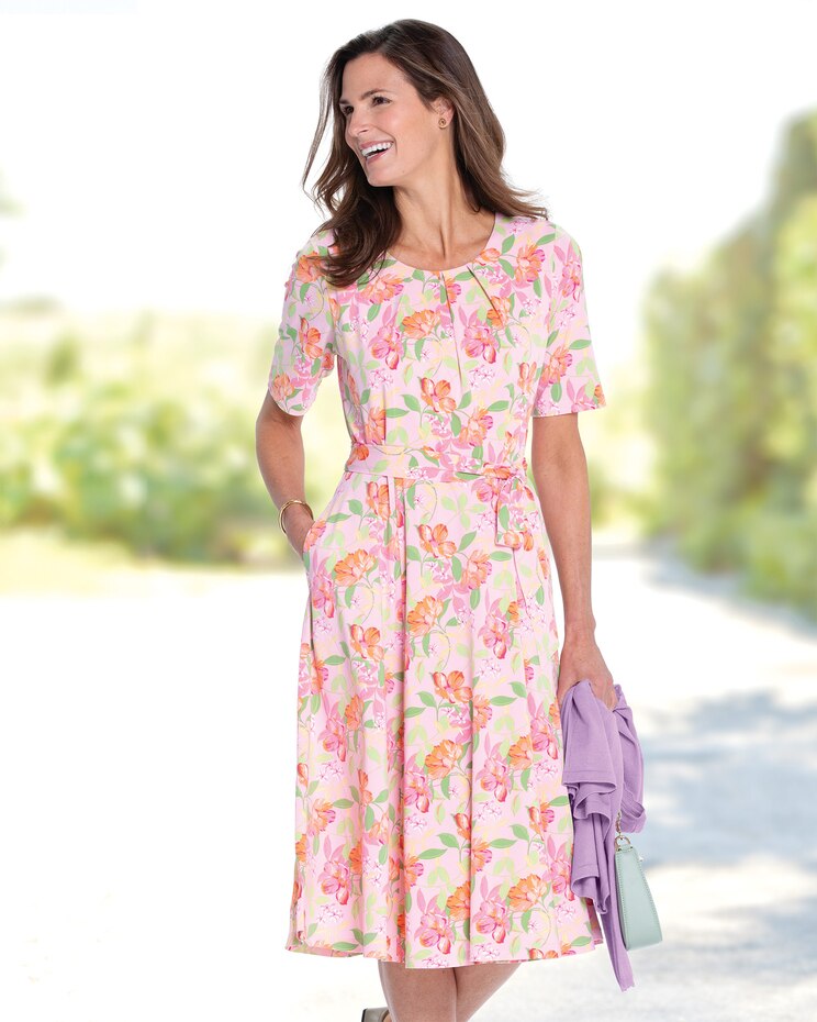 Limited-Edition Floral-Print Knit Dress image number 1