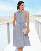 Seersucker Stripe Shirt Dress thumbnail number 1