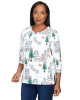 Alfred Dunner® Christmas in the City Classic Top thumbnail number 3