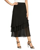 Tea-Length Asymmetric Triple Tier Chiffon Skirt thumbnail number 1