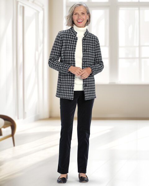 Updated Boiled-Wool Houndstooth Jacket & SlimSation Pincord Pants