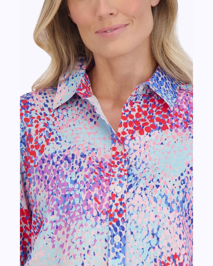 Meghan Easy Care Linen Speckle Shirt image number 4