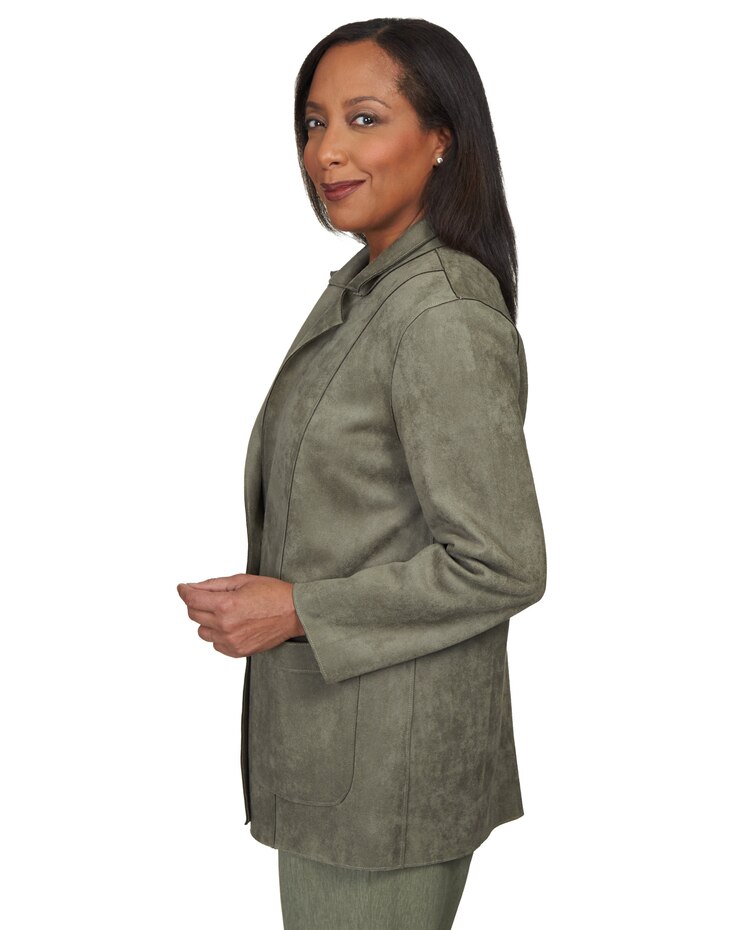 Alfred Dunner® Chelsea Market Faux Suede Car Coat image number 2