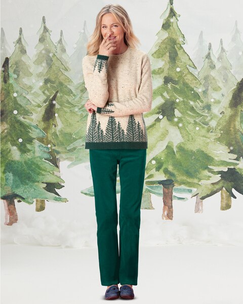 Spruce Ridge Donegal Sweater & SlimSation Pincord Relaxed Pants