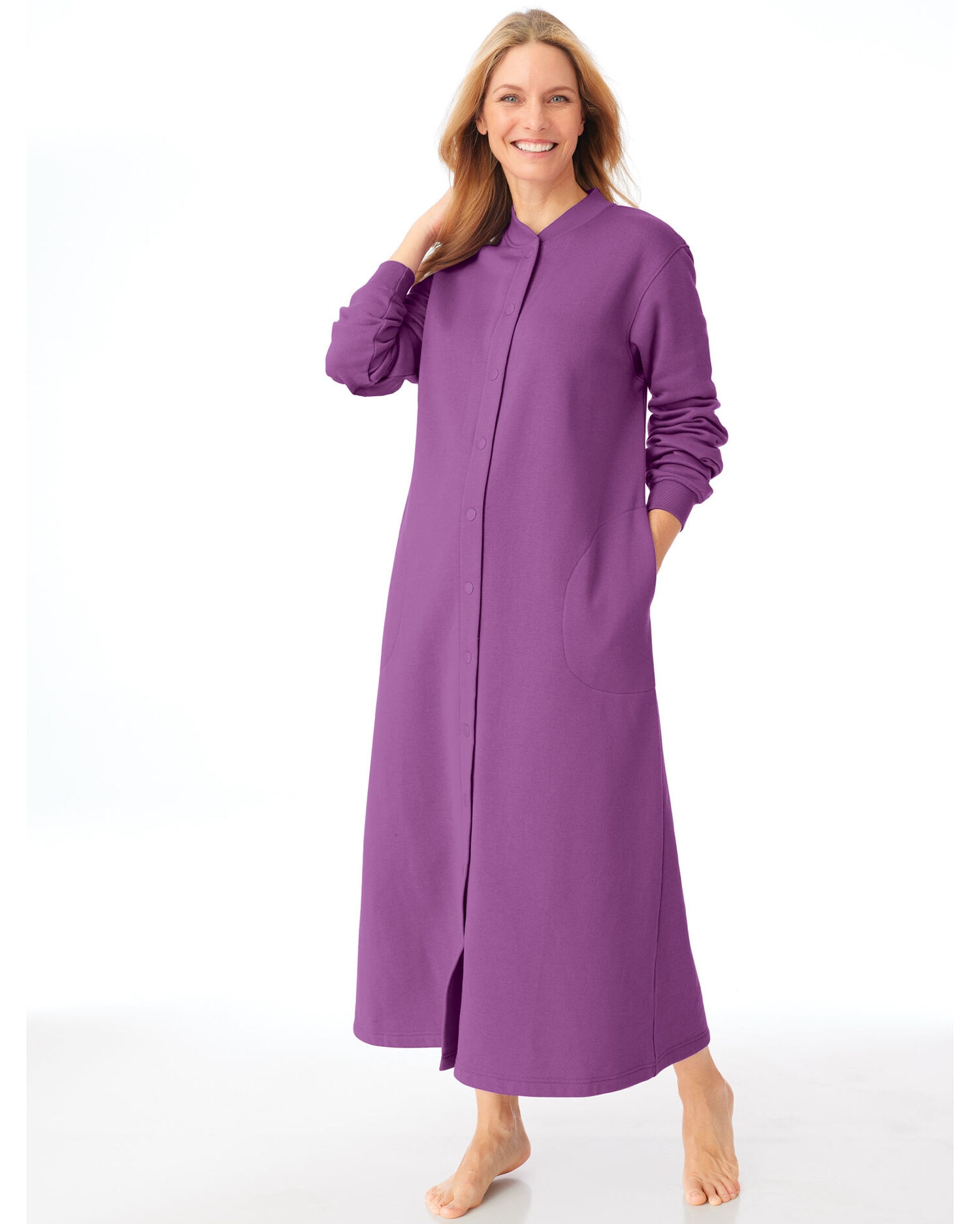 Fleece robe with snaps store
