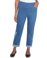 Alfred Dunner® Lake Victoria Ankle Embroidered Floral Denim Pant thumbnail number 1