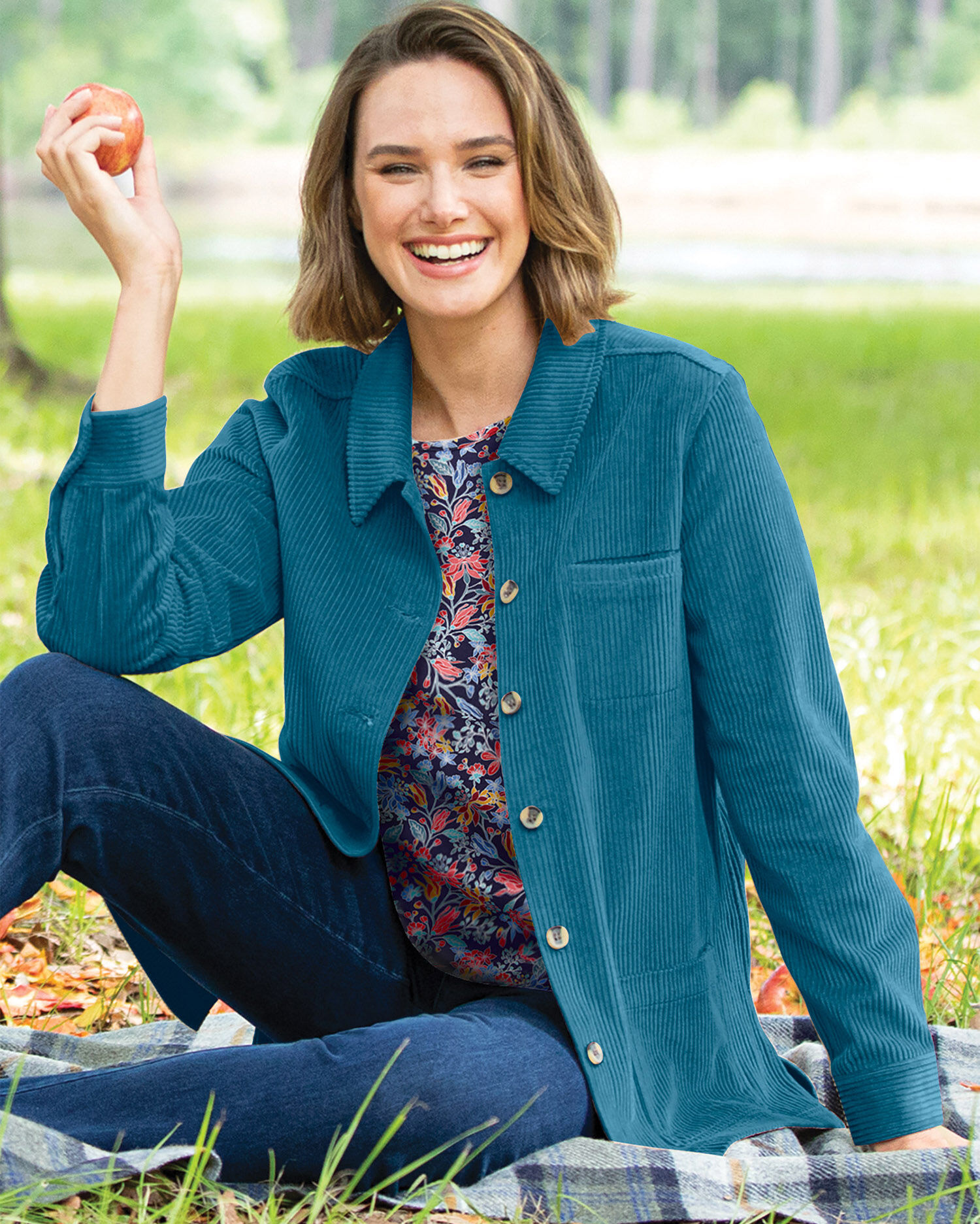 Stretch Wide Wale Corduroy Shirt Jacket