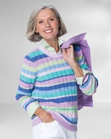 Bayside Cotton Cable Multi-Stripe Sweater thumbnail number 1