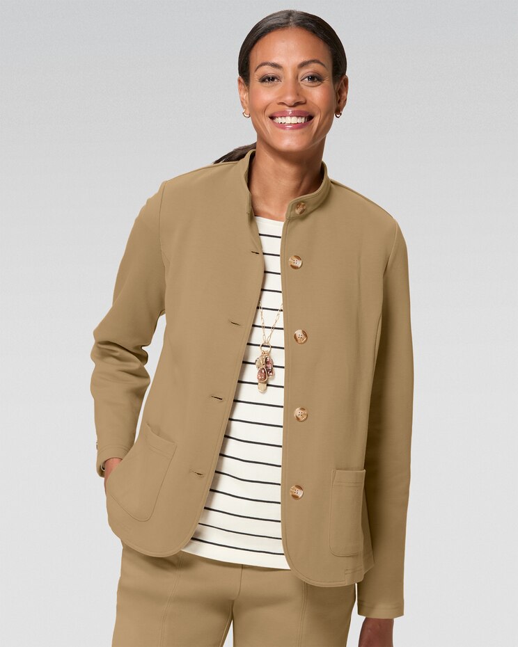 Newport Band-Collar Knit Jacket image number 1