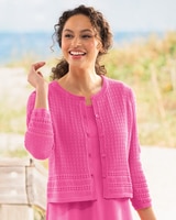 Mixed-Stitch Crochet Cardigan thumbnail number 1