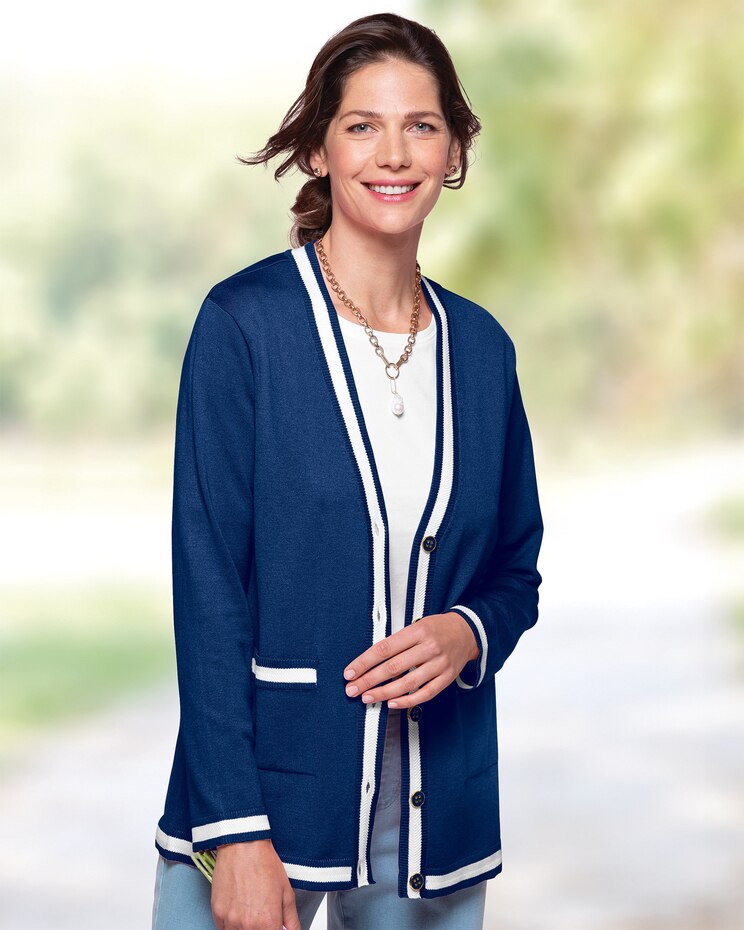 Madison Two-Tone Tipped Cardigan image number 1