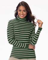 Striped Ribbed Cotton Turtleneck Sweater thumbnail number 1