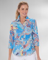 Foxcroft® Non-Iron Summer Paisley Shirt thumbnail number 1