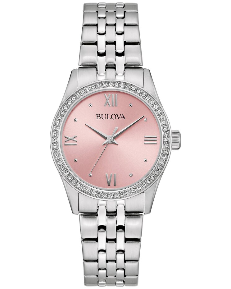 Bulova Silvertone Pink Dial Watch image number 1