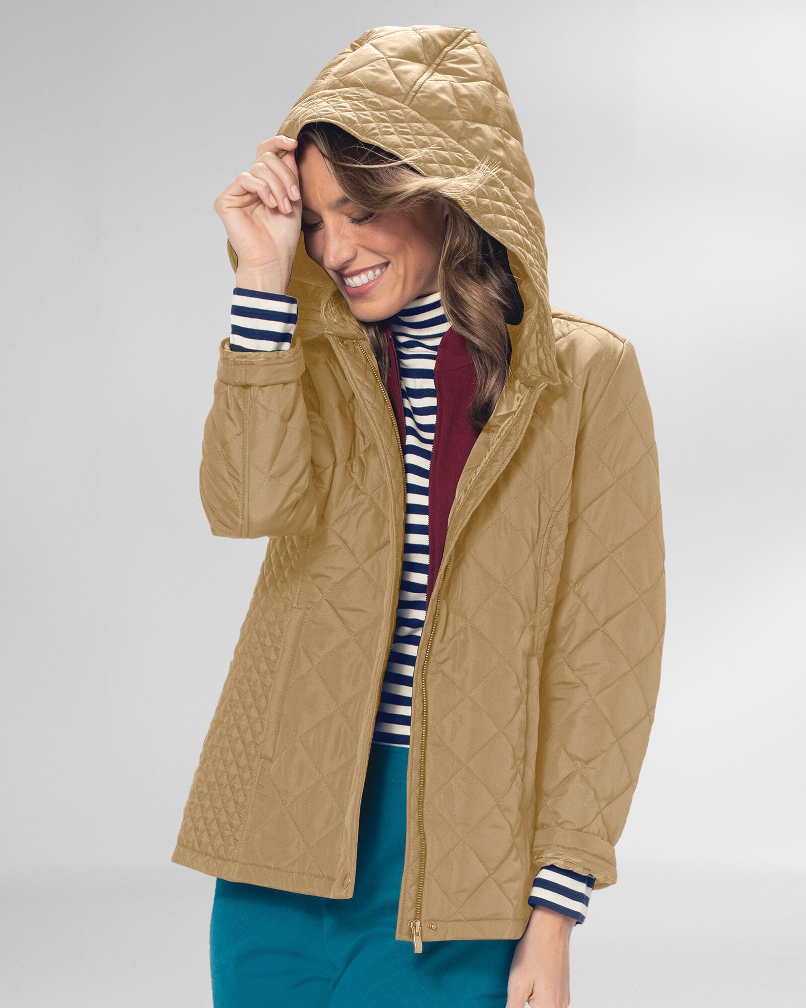 Womens quilted jacket with hood best sale