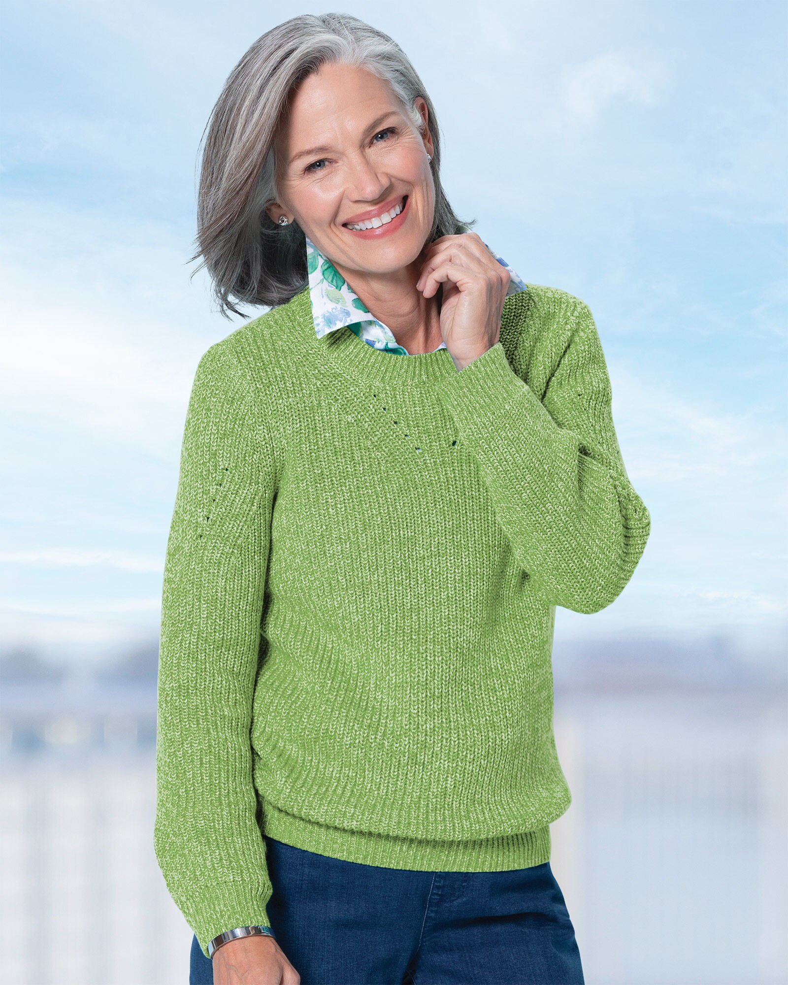 Shaker Stitch Pullover Sweater Appleseed s