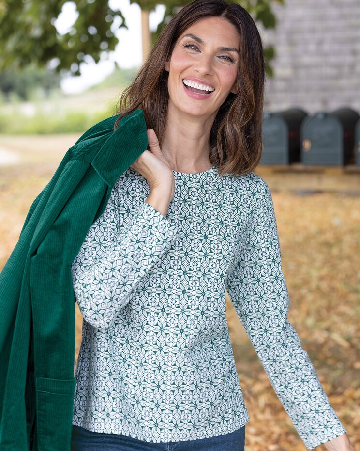 Nordic-Print Long-Sleeve Tee image number 1
