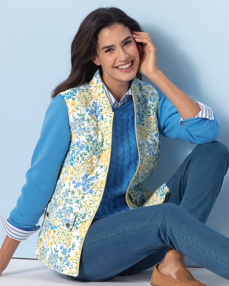 Reversible Floral & Gingham Vest image number 1