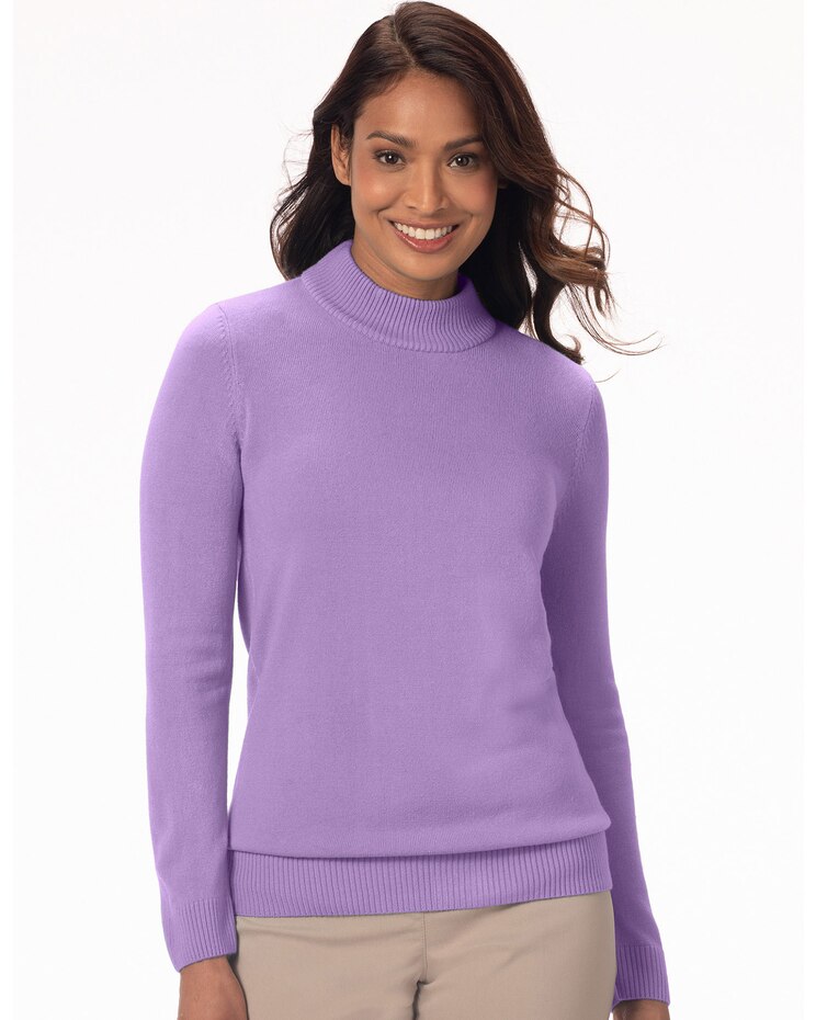Long-Sleeve Zip-Back Mockneck image number 1