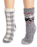MUK LUKS® Womens Cozy Sherpa Lined Cabin Sock 2Pr Pack thumbnail number 3