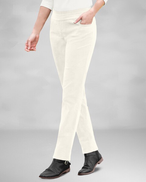 SlimSation® Tapered-Leg Pincord Pants