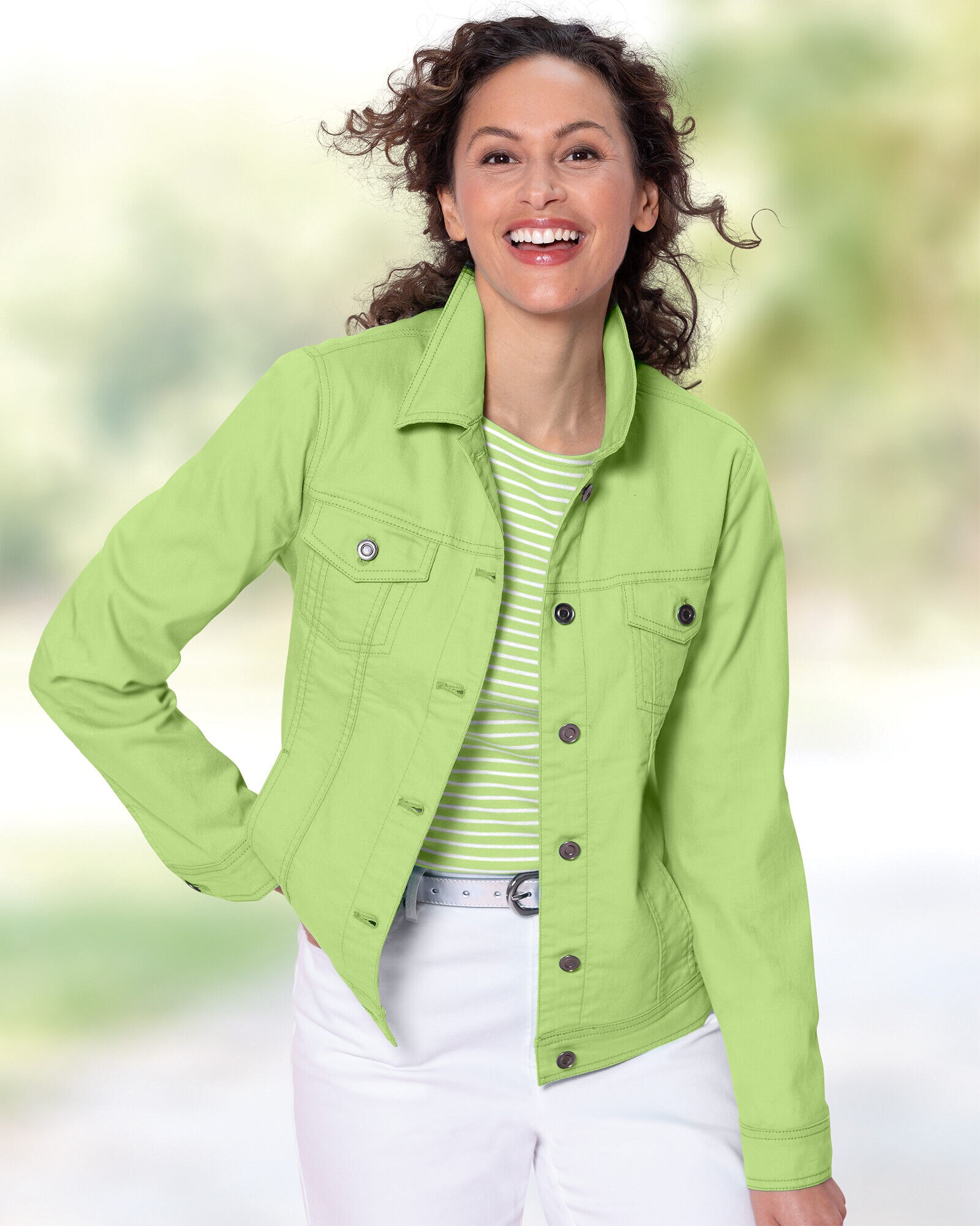 Pale green denim jacket outlet