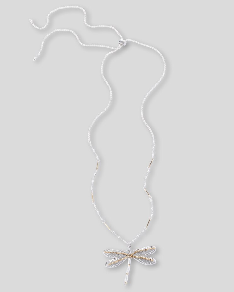 Mixed-Metal Dragonfly Necklace image number 2
