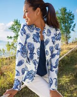 Porcelain Paisley Ruffle-Trim Jacket thumbnail number 2