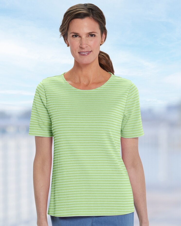 Coastal Cotton Stripe Short-Sleeve Tee image number 1