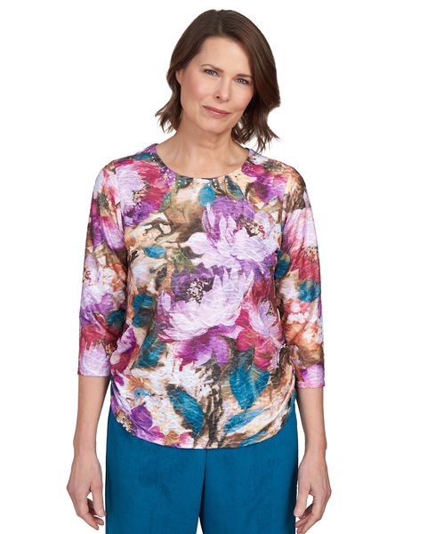 Alfred Dunner® Floral Watercolor Shirttail Hem Top