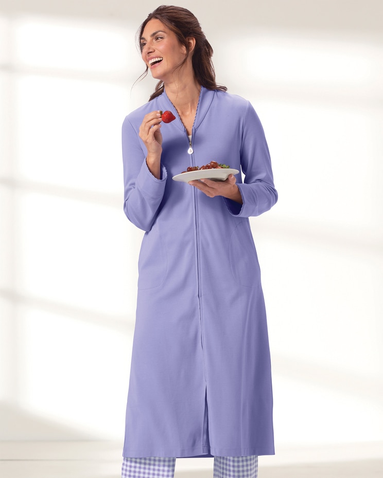 Zip-Front Everyday Knit Robe image number 1
