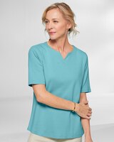Coastal Cotton Elbow-Sleeve Notch-Neck thumbnail number 1