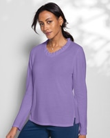 Spindrift Ruffled V-Neck Sweater thumbnail number 1