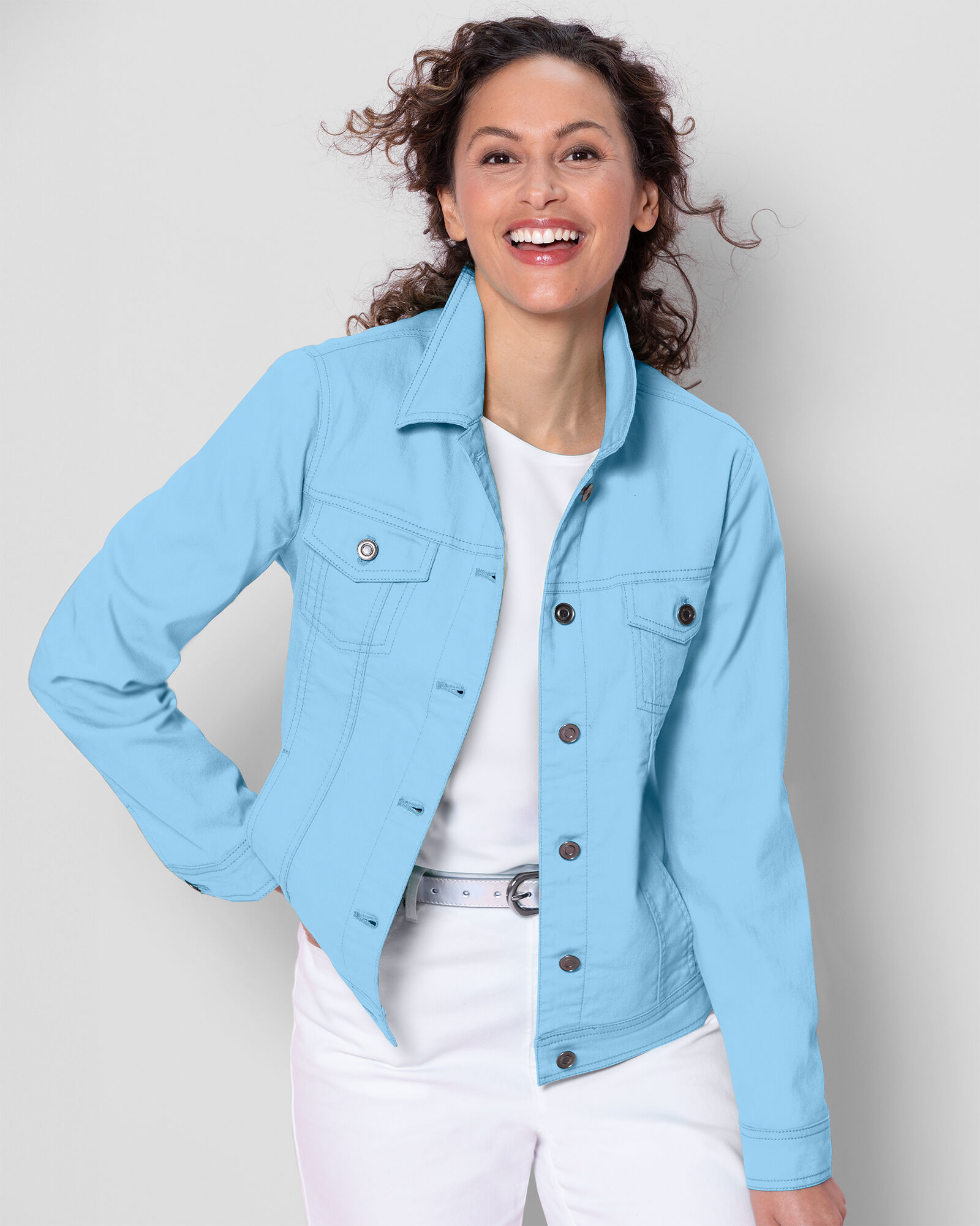 Teal jean hotsell jacket
