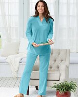 Cloud Velour V-Neck Lounge Tunic thumbnail number 3