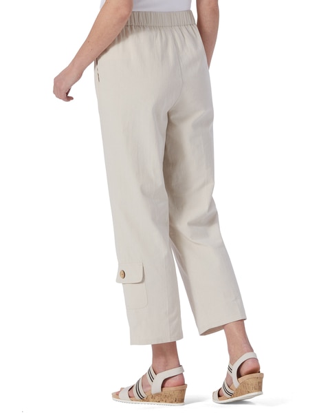 Captiva Button-Pocket Cropped Pants