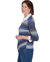 Alfred Dunner® Classics Chevron Ombre Woven Sweater thumbnail number 4