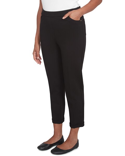 Alfred Dunner® Romancing The Stone Cuffed Ankle Pant with Slash Pockets
