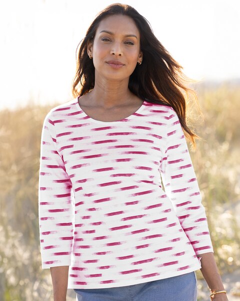 Prima™ Cotton Painted-Stripe Tee