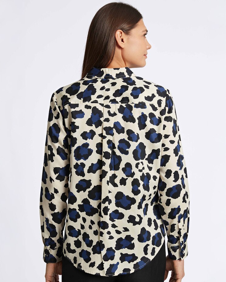 Foxcroft Charlie Cheetah Print Shirt With Border image number 2