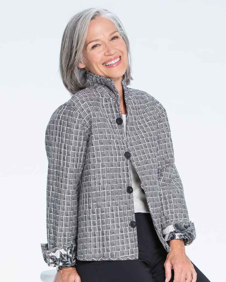Natural Wonders Reversible Quilted Wing-Collar Jacket image number 2