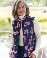 Limited-Edition Floral Plaid Reversible Quilted Vest thumbnail number 1