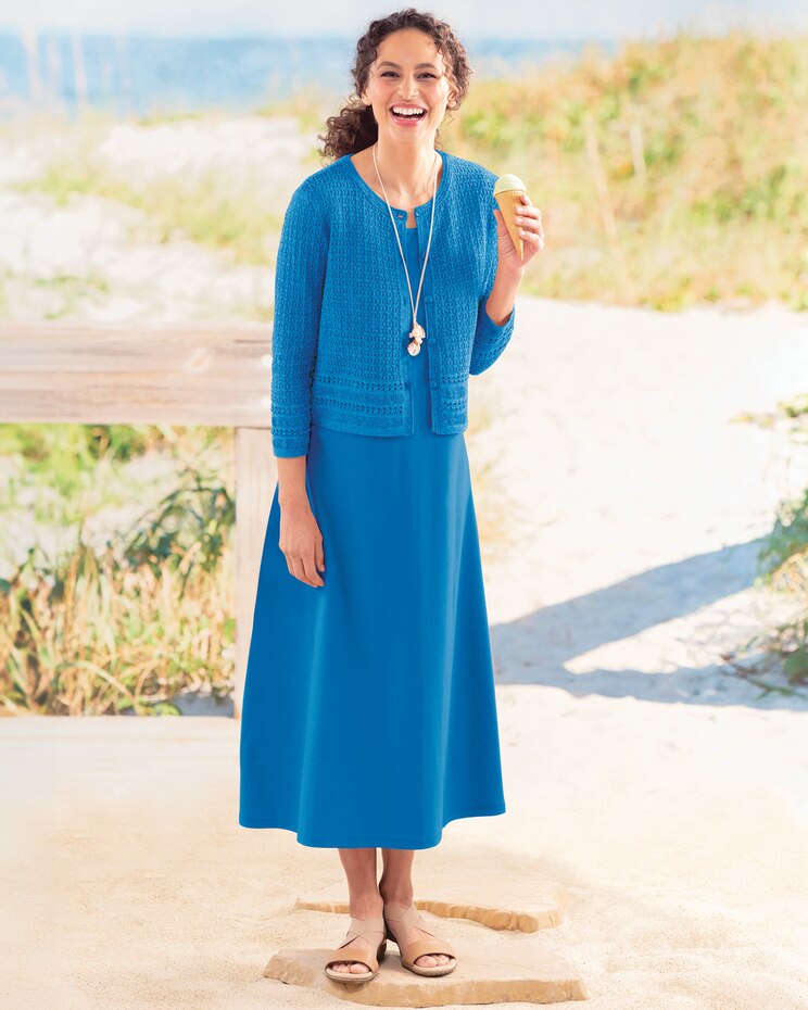 Boardwalk Solid Sleeveless Maxi Knit Dress image number 4