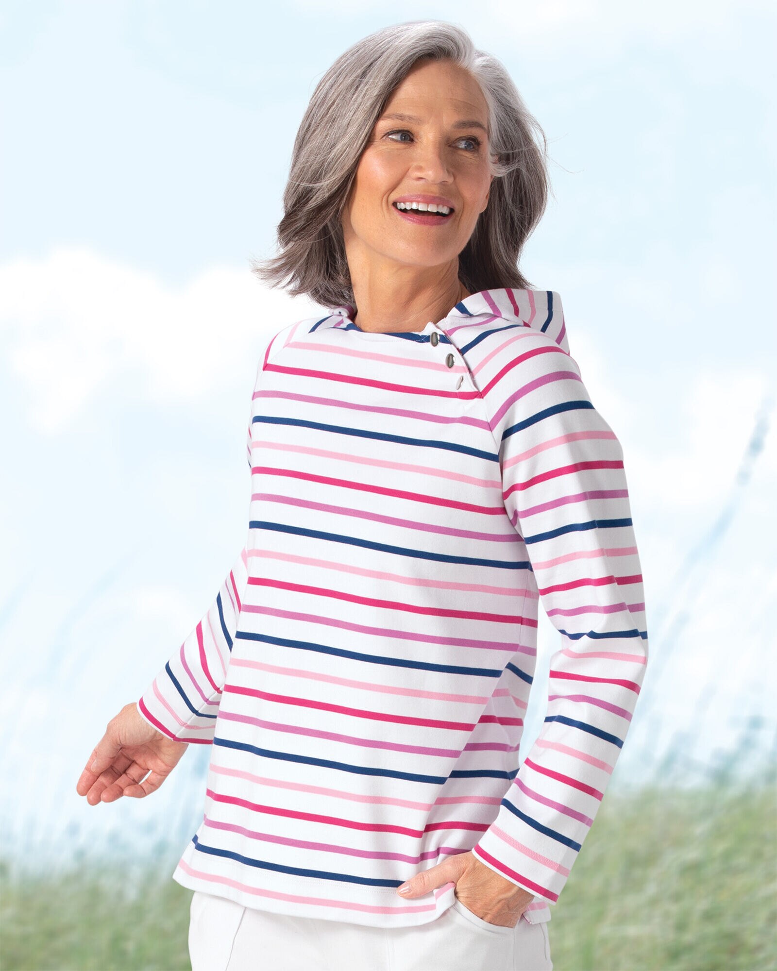 Striped hoodie women's on sale